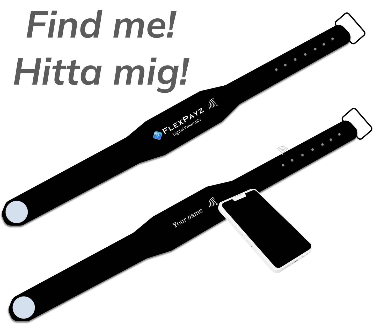PT-1 kontaktlöst digitalt FlexPayz-armband för hundar och katter