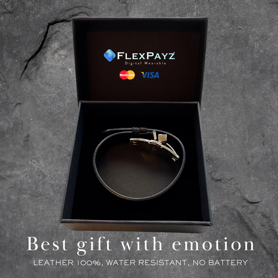 Black Contactless Payment Bracelet, Water resistant