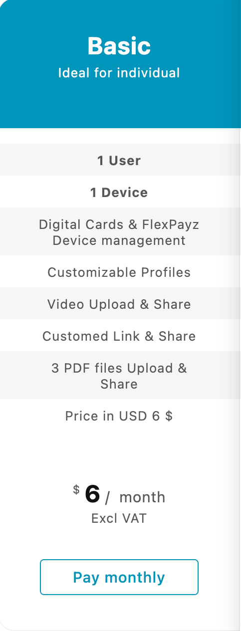 Prenumeration FlexPayz Basic Monthly License Payment