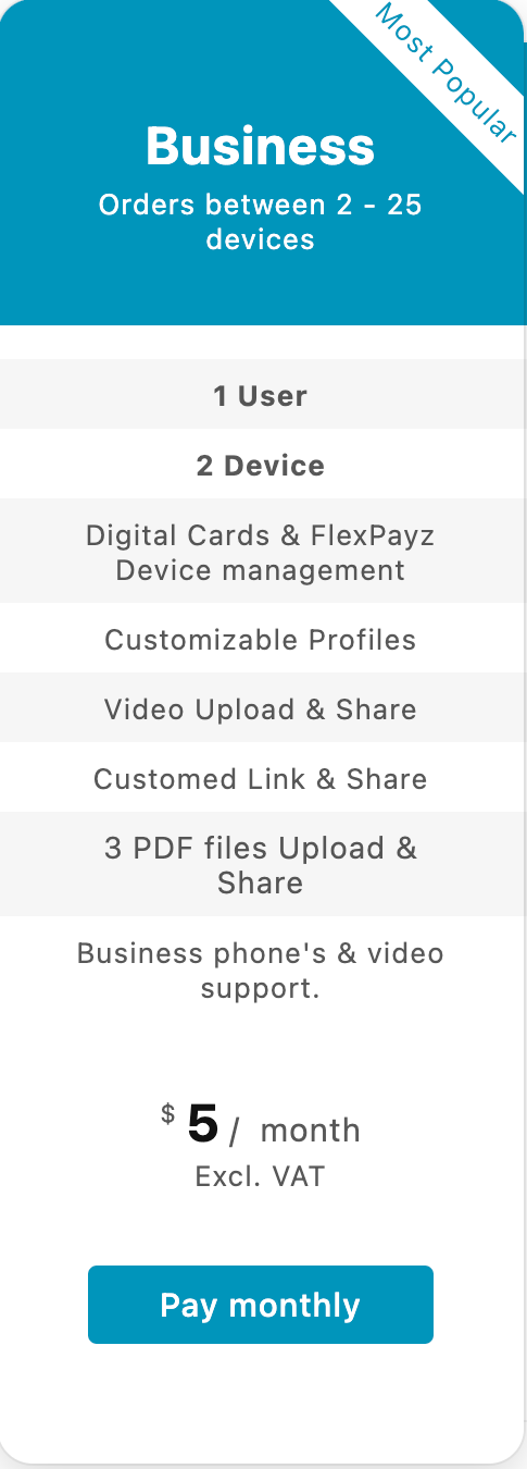 Prenumeration FlexPayz Business/Månatlig licensbetalning