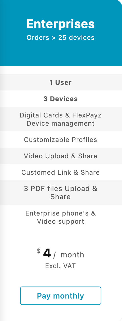 Prenumeration FlexPayz Enterprises/ Månatlig licensbetalning